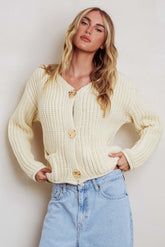 Cindie Chunky Knit Cardigan Butter
