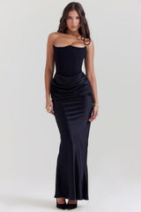 Black Strapless Corset Dress