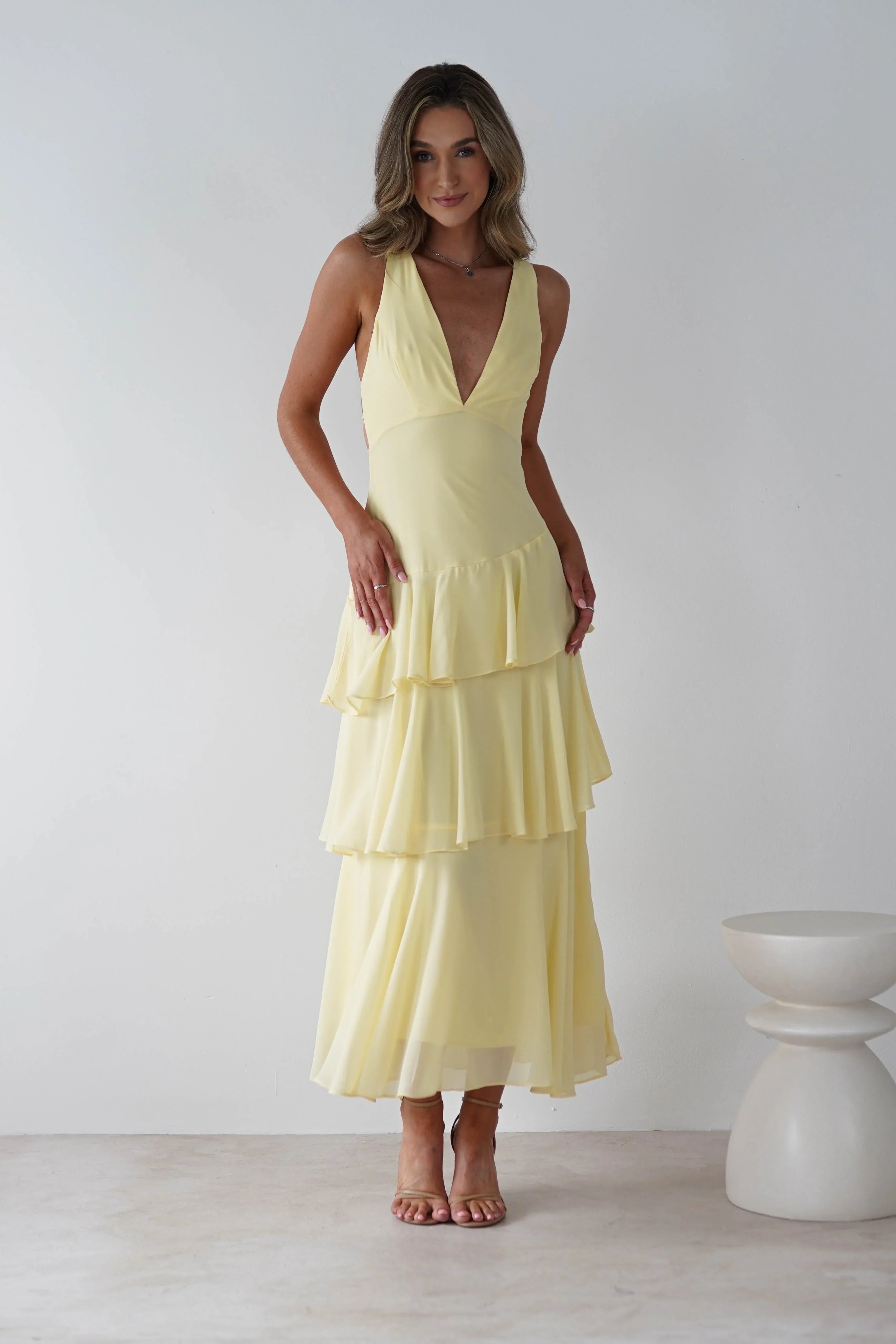 Andalusia Ruffle Maxi Dress | Yellow