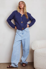 Cindie Chunky Knit Cardigan Navy