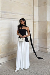 Black Asymmetric Dual Coloured Dress