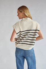 Amari Mock Neck Sleeveless Sweater Top