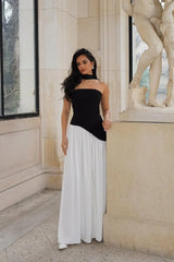 Black Asymmetric Dual Coloured Dress